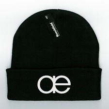 AUTECHRE Neu Schwarz Beanie Bündchen oder Schlupfmütze Bestickt