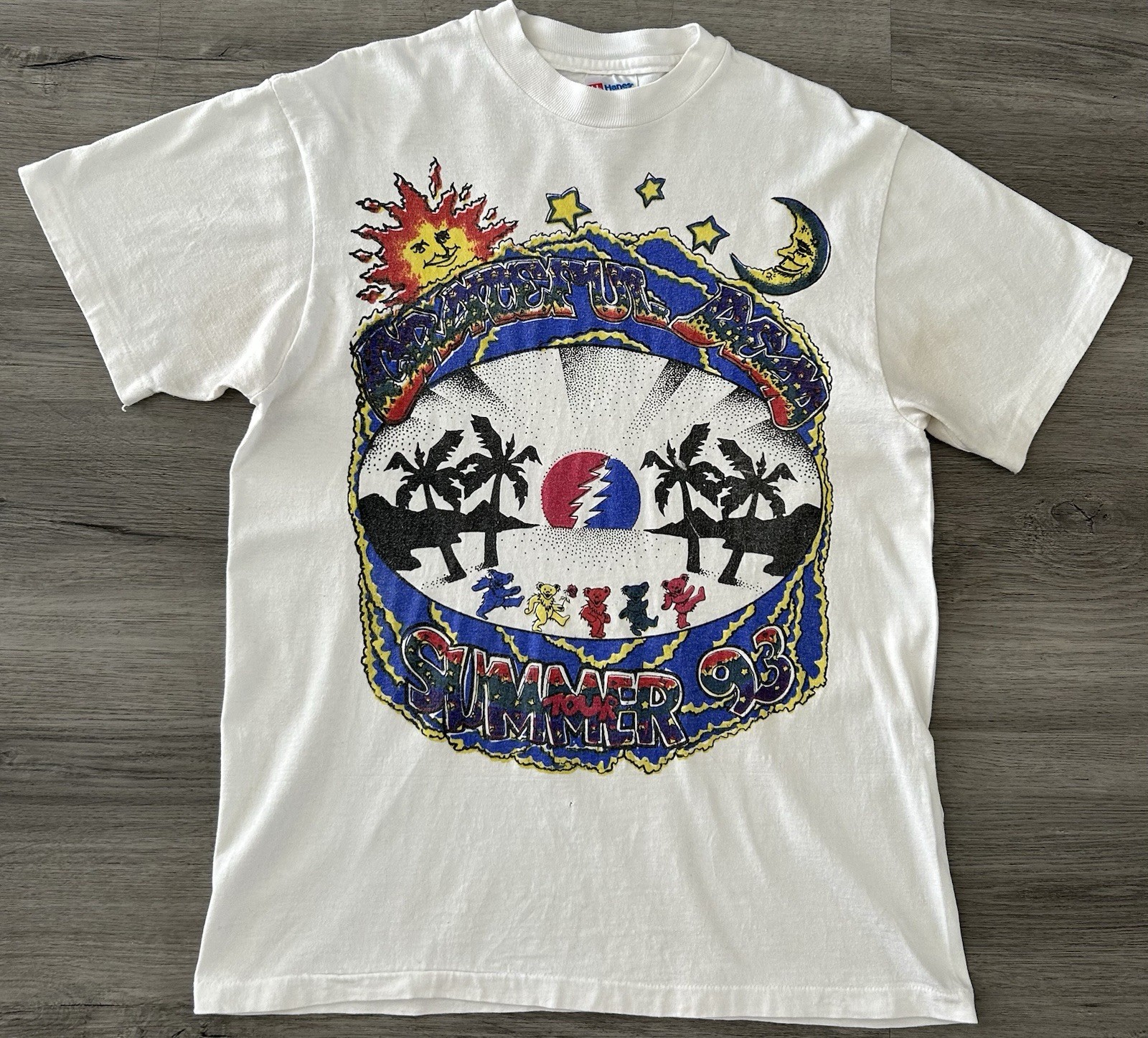 Vintage 1993 Grateful Dead Summer Tour Double-sided Graphic T-shirt