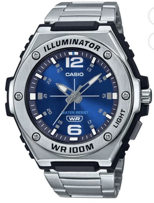 #ad #ad Casio Men#x27;s Analog Watch Quartz Blue Dial Silver Tone Bracelet MWA 100HD 2AVCF $46.99