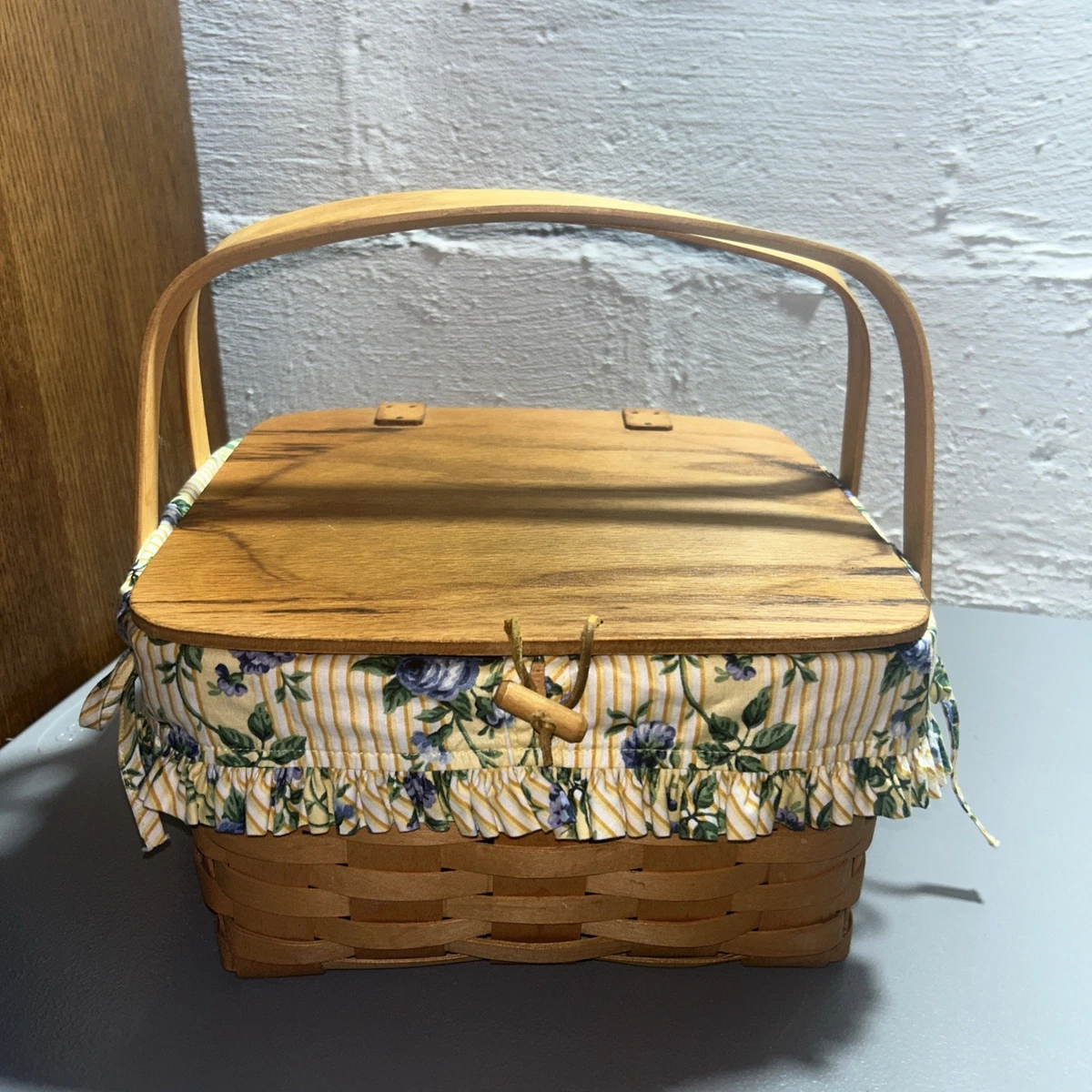 Longaberger Basket ライナー＆栞付・アンティーク シャビー Longaberger Picnic Basket for sale | eBay