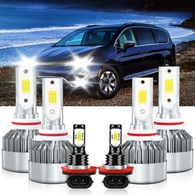 For Chrysler Pacifica 2017-2020 6x LED Headlight Fog Light Bulbs Kit White 6000K