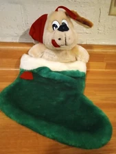 Vintage Purina BEGGIN' STRIPS PUPPY DOG CHRISTMAS STOCKING PLUSH Advertising