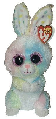 Ty Beanie Boos - BUBBY the Tie Dyed Easter Bunny 6'' NEW MWMTs Stuffed Plush Toy
