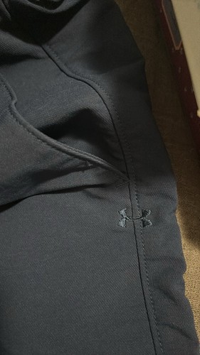Under Armour Mens Shorts W34 Navy Blue Zip Fly Golf Sports Heatgear PERFECT - Picture 5 of 6