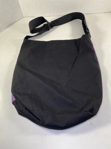 Handmade Crossbody Tote Purse Blue Purple Tie Dye Design Paw Print Lining - Picture 2 of 6