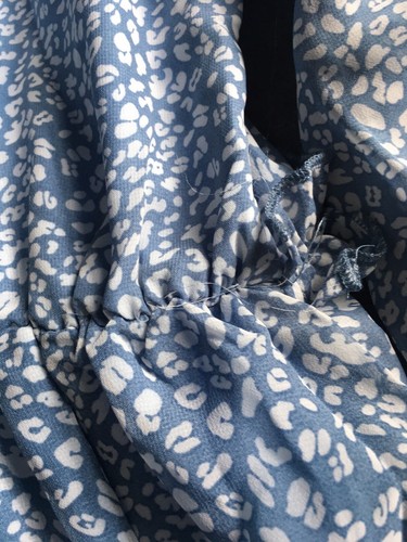 Women’s V Neck Simplee Print Dress BlueFloral Skirt Long Skirt Long Sleeve S NWT - Picture 14 of 17