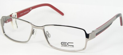 EYECLUB 71304 1 SHINY SILVER METALLIC / BLACK RED EYEGLASSES GLASSES 54-16-135mm