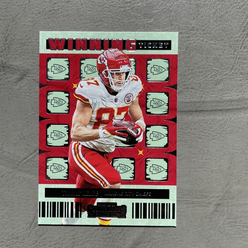 2022 Panini Contenders Winning Ticket Travis Kelce WT-TKE Nr. Mt.-Mt. Raw. Used.