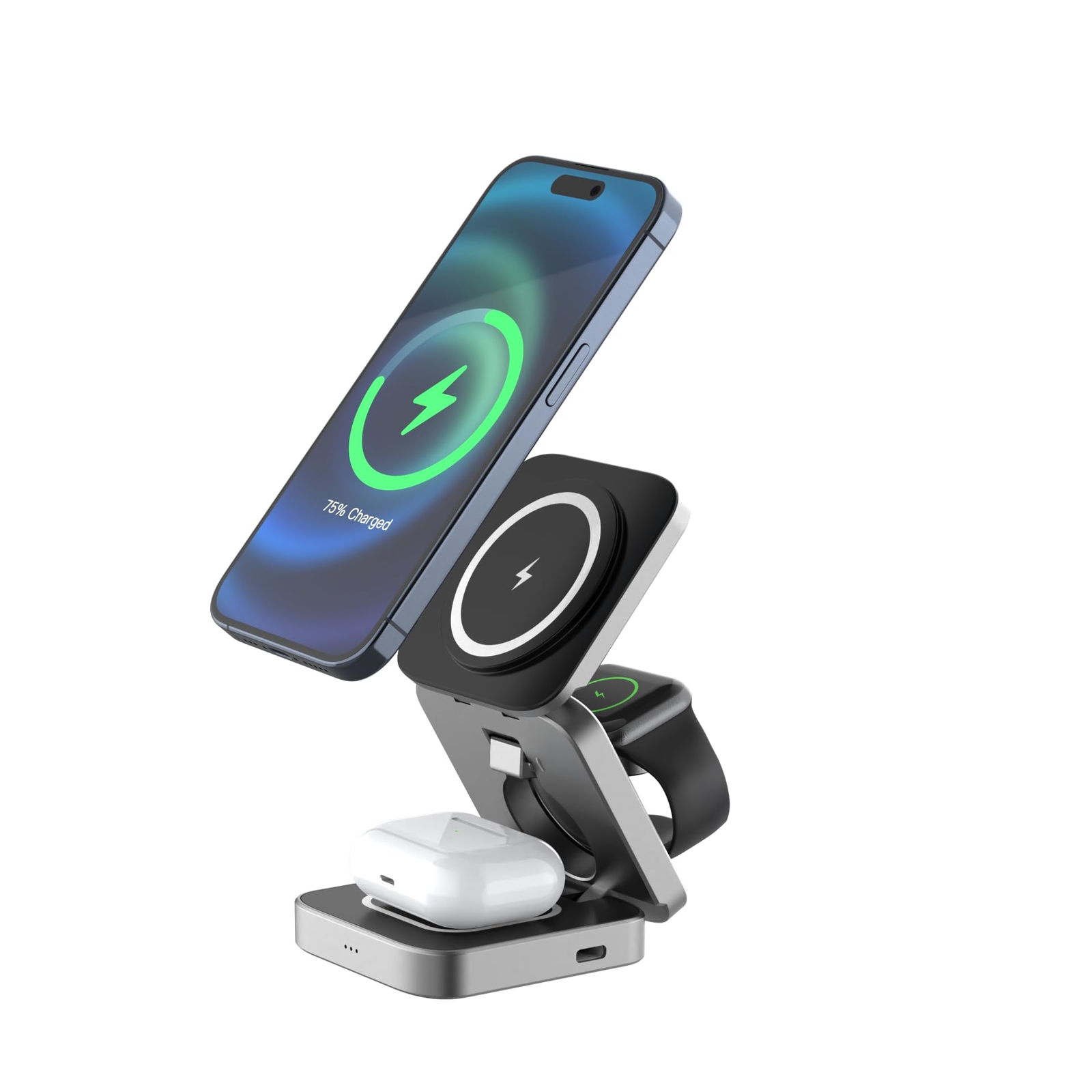 3 in 1 Charging Station for Apple, Fast Mag-Safe Wireless Charger Compatible ...