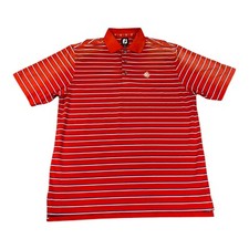 FootJoy FJ Golf Polo Shirt, Red Striped, Short Sleeve, Men  s Size Large