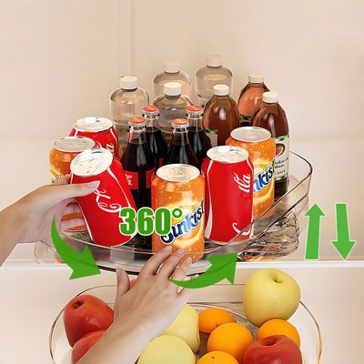 Kaxich Lazy Susan Drehteller – 2-in-1 Organizer, 26 Cm, Drehbar Für Gewürze, Küche & Bad