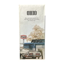 Vintage 1973 Texaco Gas Road Highway Map Travel Driving Ohio