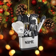 Personalized Chef Christmas Ornaments 2023, Chef Uniform Christmas Hanging Ornam