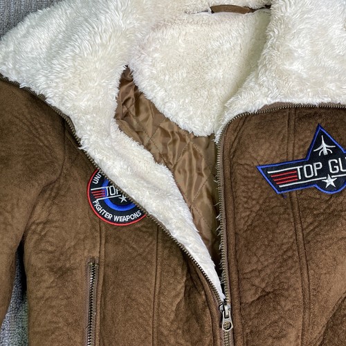 Boys Top Gun Pilot's Bomber Jacket Leather Halloween Flight Coat Sz Small/Medium - Picture 11 of 17