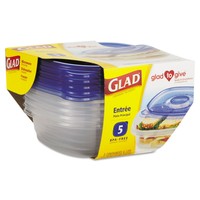 Gladware Square Containers W/lids 25oz. 5/pk Clear/blue 60795 on sale Gladware Square Containers W/lids 25oz. 5/pk Clear/blue 60795 on sale