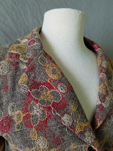 Blazer Andria Lieu Mujer Mangas 3/4 Tejido Bordado Funky Arte Botones Pequeño - Imagen 5 de 9