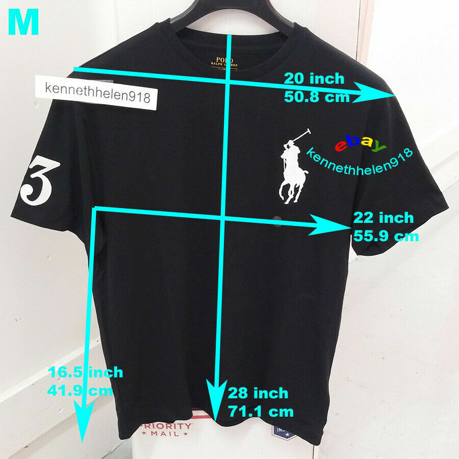 POLO RALPH LAUREN CLASSIC FIT BIG PONY MAGLIETTA GIROCOLLO NERA DA UOMO TAGLIA MEDIA