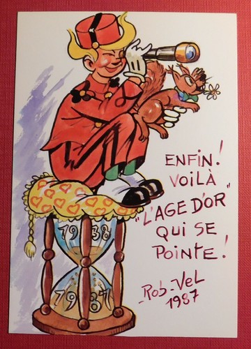ROB-VEL Carte postale. SPIROU