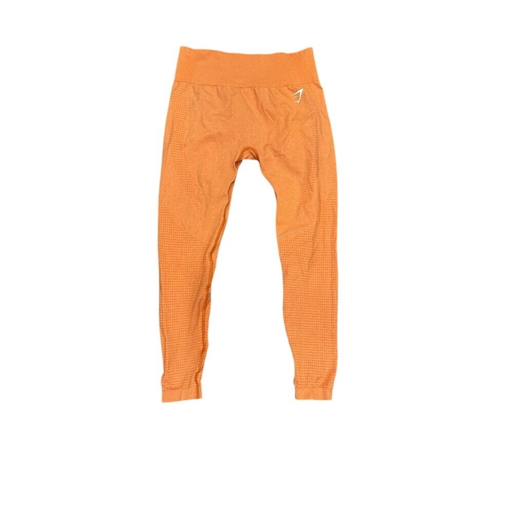 Gymshark womens L orange leggings in excellent used condition