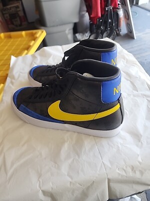 Nike Mens Blazer Mid 77 Vintage Shoes Black Yellow Blue Sz 10 DC1414-001 s-l500.jpg main image 2