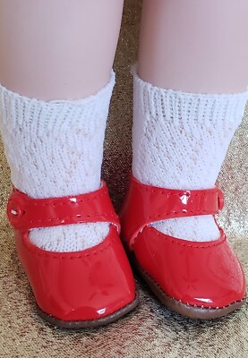 L65 Tallina 002 Mary Jane Patent Leather Doll Shoe w/ Diamond Ankle Sock 2'' L S5