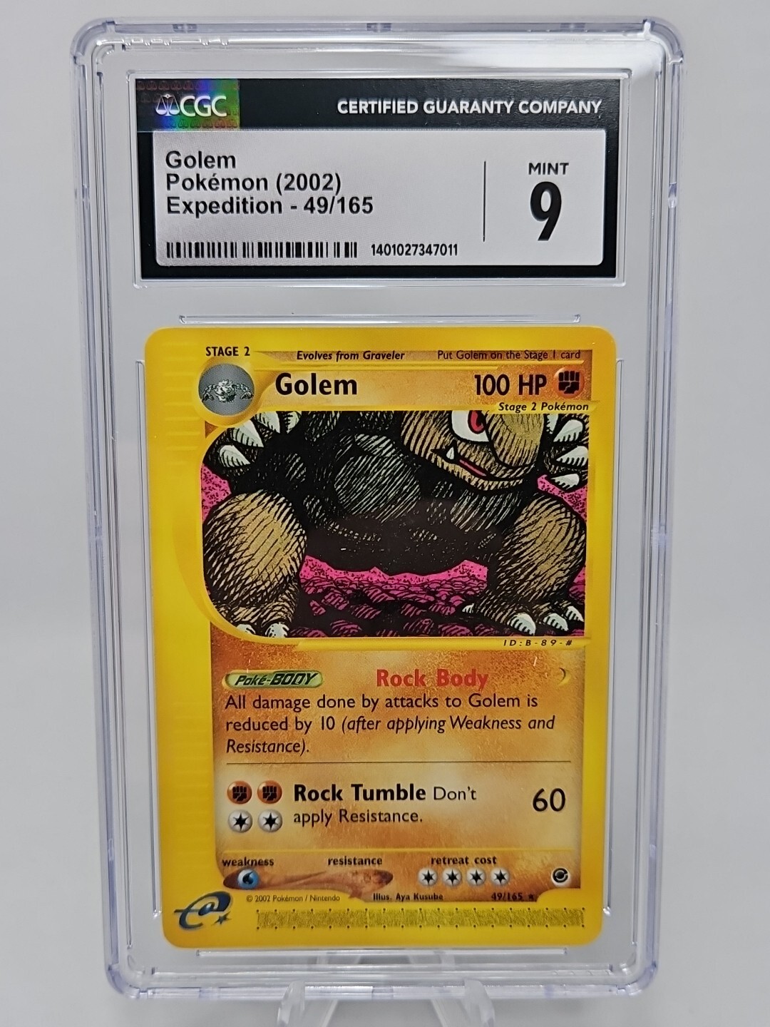 Golem 049/165 Expedition Base Set Regular Pokémon CGC 9 Mint