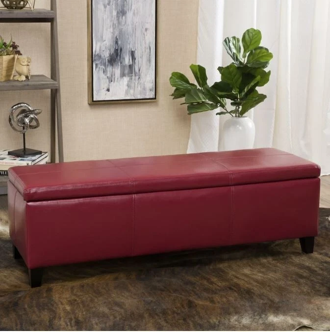 Red storage 2024 ottoman bench