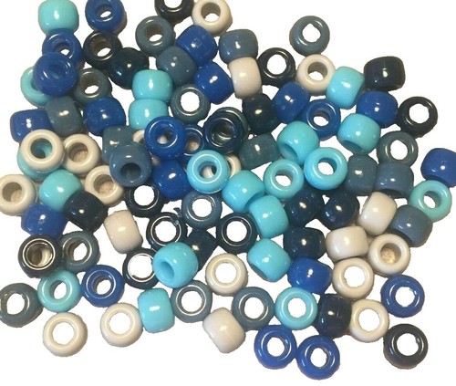 Pop Beads JOLLY STORE Crafts Glow In The Dark Pony Beads 9x6mm 500pc Made In The USA Pony Beads Blue