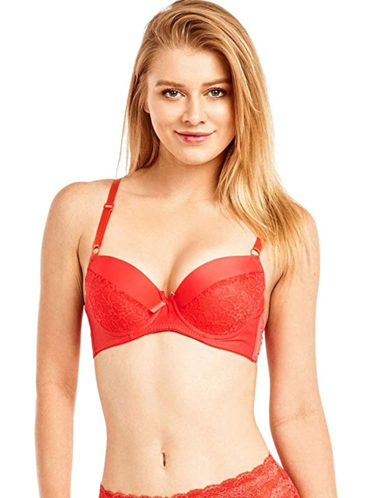 MAMIA Intimates Coral Lace Solid Everyday Underwire Bra Size: 40C