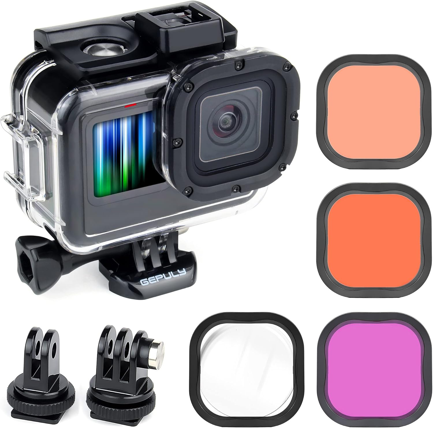 Waterproof Case with Dive Filters for Gopro Hero 13 12 11 10 9 Black, 60M Underw-image
