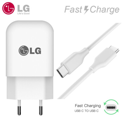 Original LG G7 G6 G5 Q7 Q9 Q70 3A Schnell-Ladegerät Netzteil Datenkabel Typ C