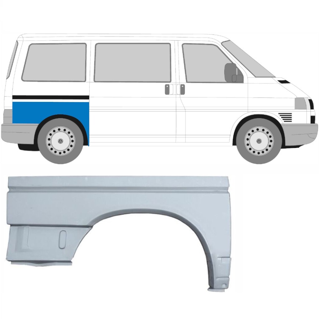 Radlauf-Reparaturblech Für VW T4 Vorne Rechts – Verzinkt, Von Mafco (010502-01A)