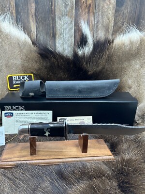 Buck 120 0120BFSLE-B General Knife With Buffalo Horn Handles Sheath Mint SN:158+