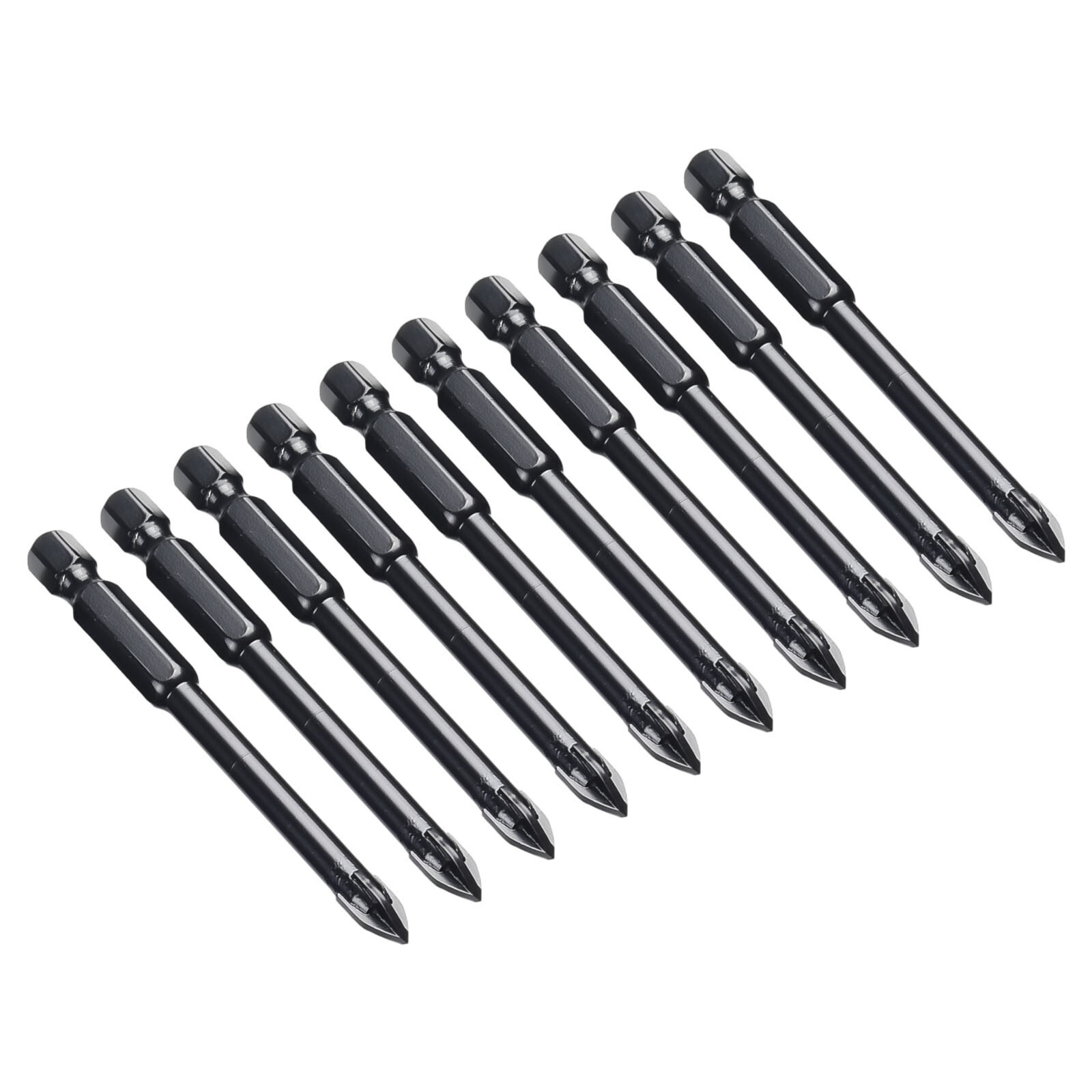 10x Tile Porcelain Drill Bit Marble Ceramic Glass Brick Shank Hex Spear Head,6mm