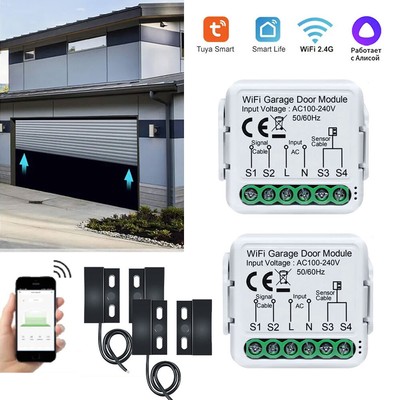 1/2x Alexa Google aktiviert Tuya Smart Life Wifi Garage Toröffner Controller