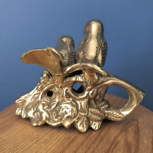 Vintage Solid Brass Birds Figurine Paperweight 3" x 4" Book Desk Shelf Decor - Picture 6 of 11