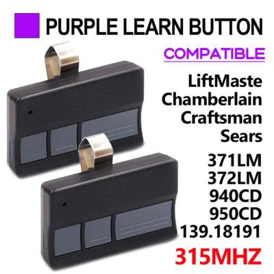 3 Button Fit Sears Craftsman 139.53753 Remote Control, Garage Door Opener 315mhz