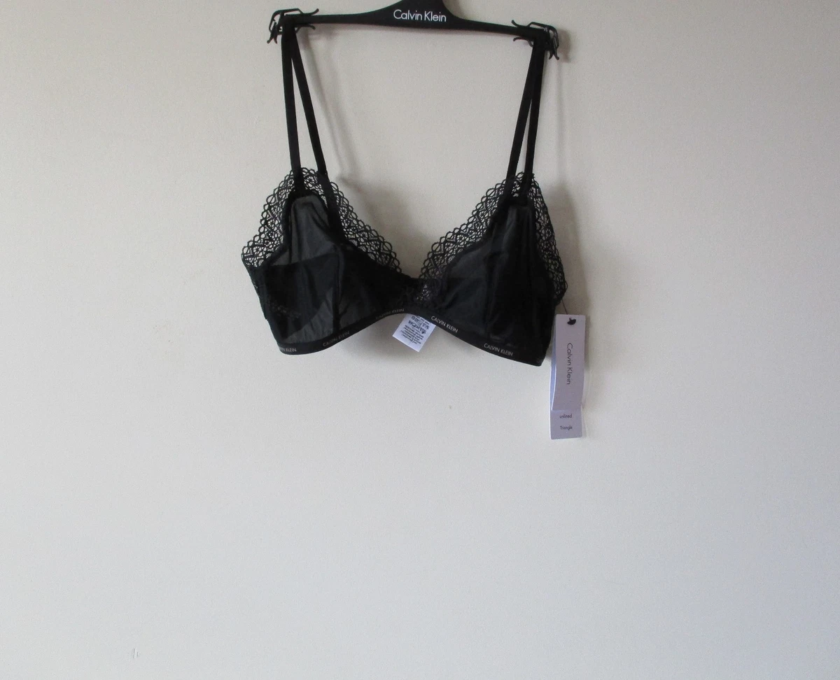 Calvin Klein QF1842 Sheer Marquisette Lace Unlined Triangle Bra S, M, L $36  NWT