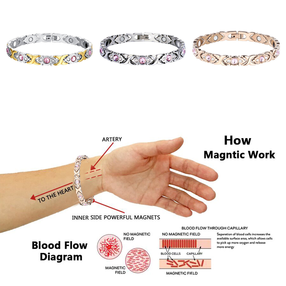 Therapy Menopause Reliving Bracelet Hot Flashes Energy Health Bracelets eBay