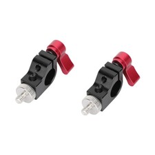 2Pcs CAMVATE 15mm Single Rod Clamp w/ 1/4" Screw Mount fr Video Light/Microphone