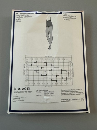 Givenchy Pantyhose VTG Size C 1990 Ref 212 French Ultra Sheer Blue Dahlia New - Picture 5 of 5
