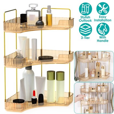 3 Tier Countertop Shelf Kitchen Corner Makeup Storage Cosmetic Perfume Tray Rack