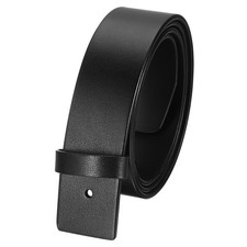 Men Leather Belt Strap, 1.5" Width for Plate Buckle Belts 120cm Black
