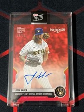 Josh Hader Topps Now 2021 Postseason Red 8/10 On Card Auto Exclusive Sealed
