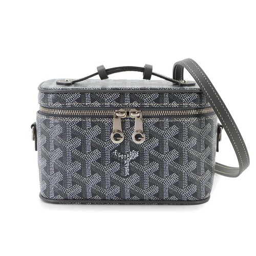 GOYARD Muse Mini Vanity 2way Shoulder Hand Bag PVC Leather Gray 90331188