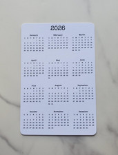 Year At A Glance Cardstock Calendar NOT A STICKER 4" x 6"