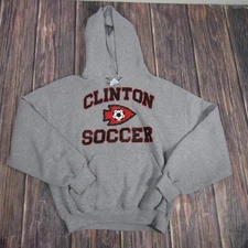 Clinton Soccer Hoodie Mens Medium Russell Athletic Pullover 29 Numbered Vintage
