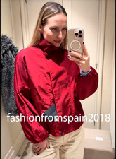 MASSIMO DUTTI NEW WOMAN High neck bomber puff jacket RED S,M,L 6788/909