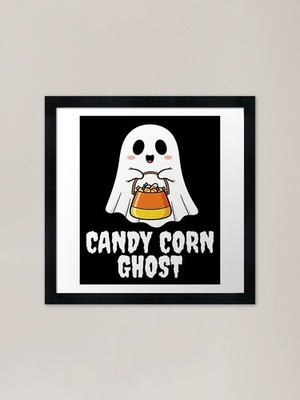 CANDY CORN GHOST - GHOST HALLOWEEN Gerahmtes Wandbild Poster Leinwanddruck Bild