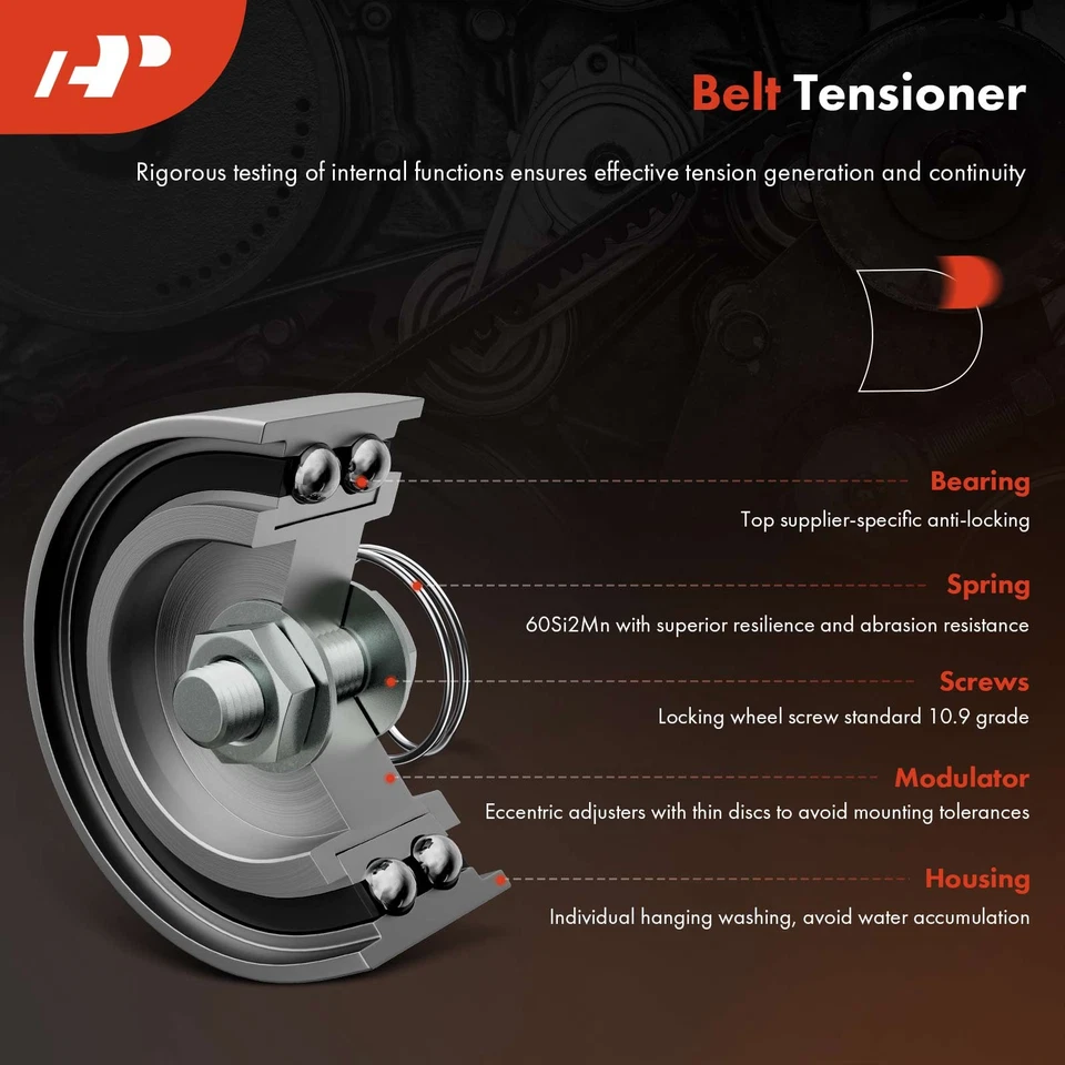 Kit de componentes de transmisión por correa serpentina A-Premium 3x para Blue Bird All American FE Foto 4 de 4